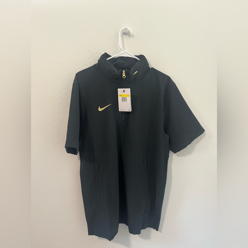 New Nike Short-Sleeve Black Woven Football Coach Hoodie FJ9548-014 Mens S - Picture 3 of 6